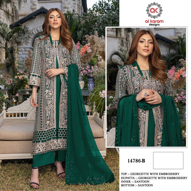 Al Karam 14786 Color Pakistani Suits Catalog
